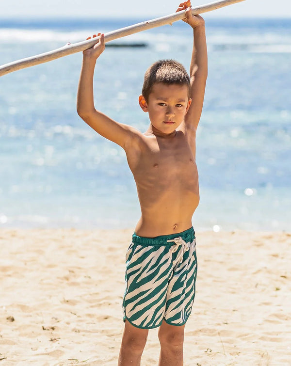 Boardies in Electric Zebra Emerald